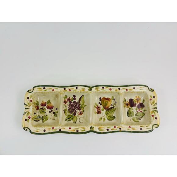 “La Toscana" Pattern Divided Platter PAMELA GLADDING - Picture 1 of 9